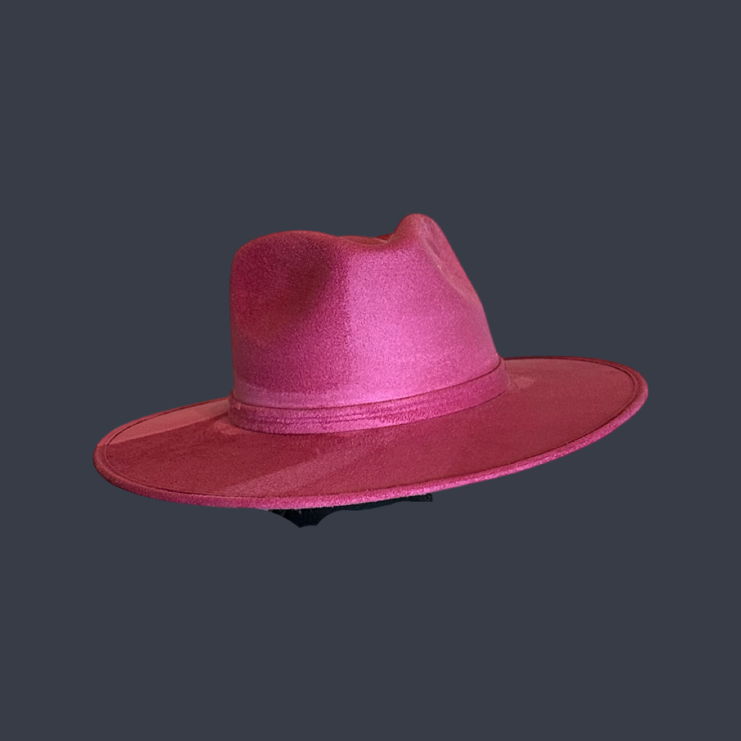 Rancher Vegan Suede Hat : Baby Pink / Large