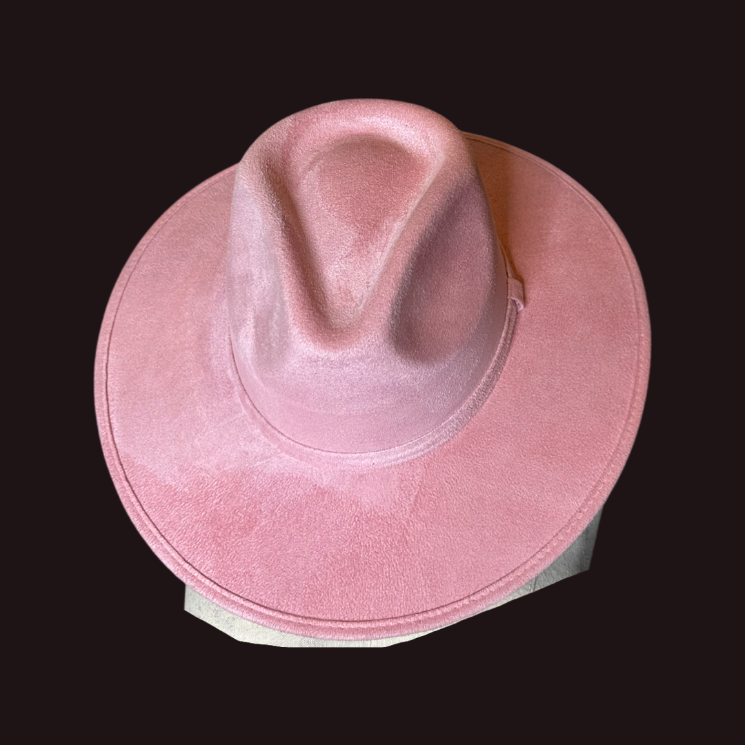 Rancher Vegan Suede Hat : Baby Pink / Large