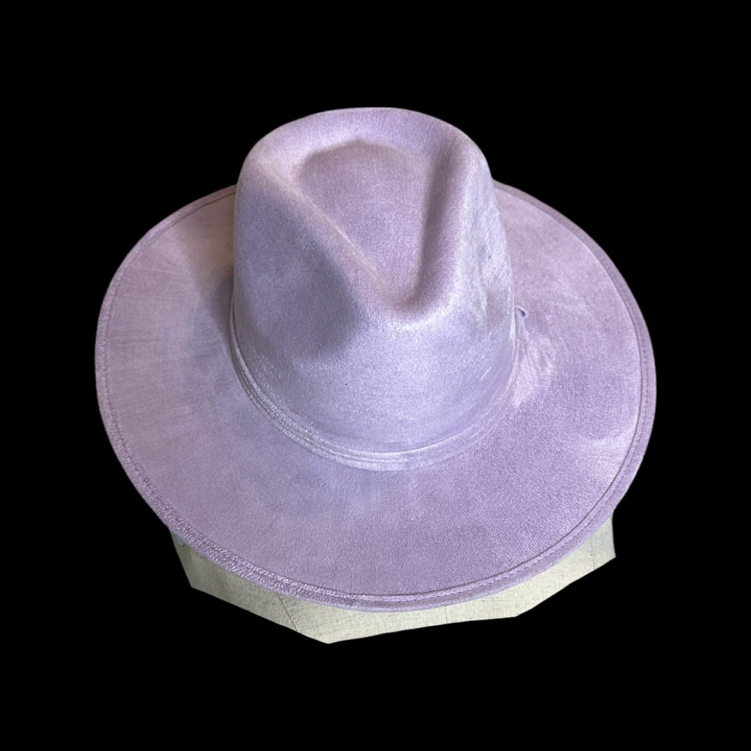 Rancher Vegan Suede Hat : Baby Pink / Large
