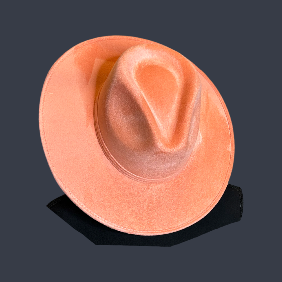 Rancher Vegan Suede Hat : Baby Pink / Large