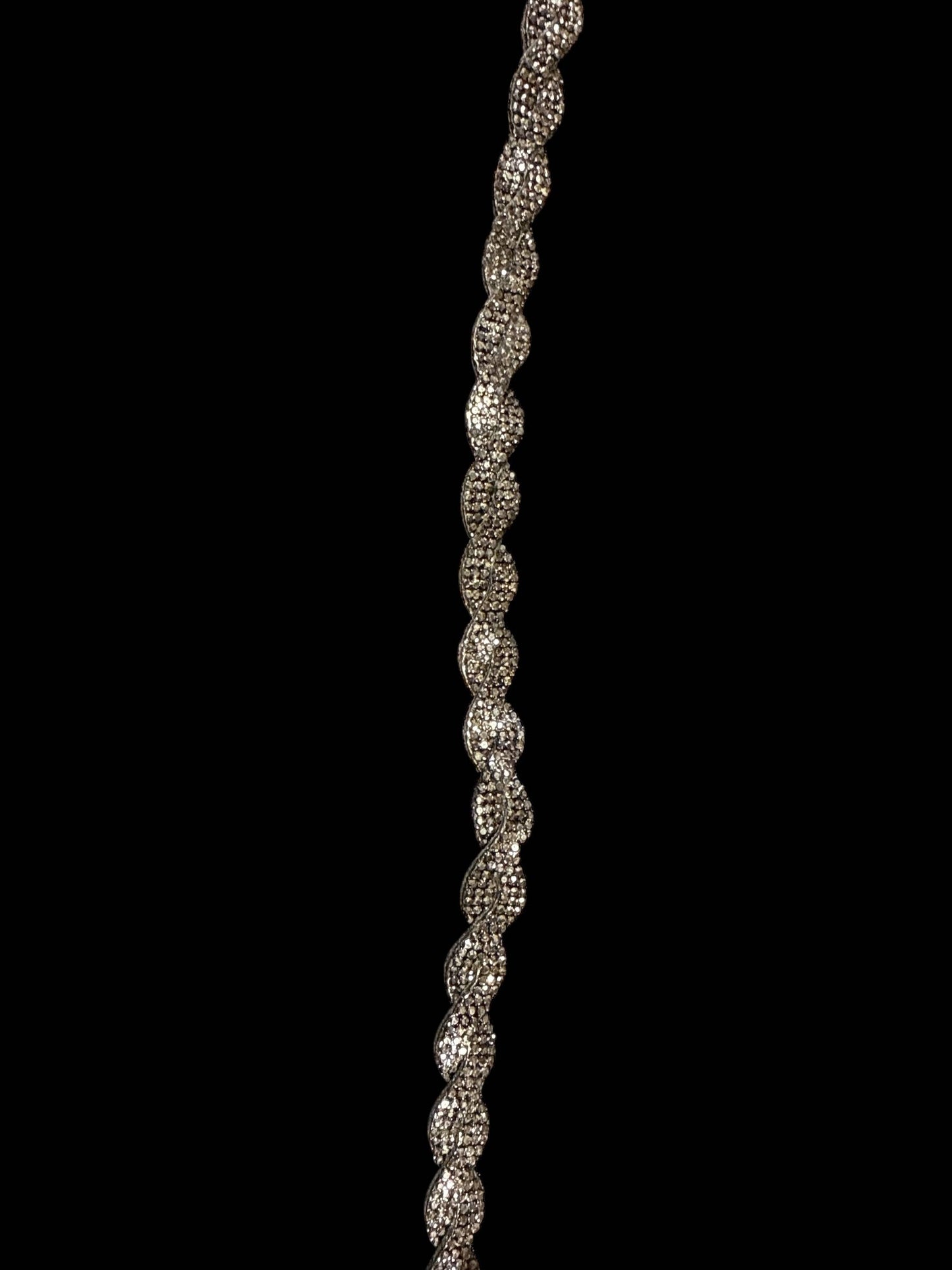 Twisted Rhinestone Band: Silver