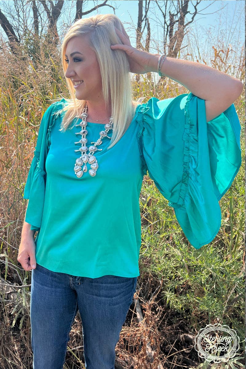 INTO THE NIGHT TOP TEAL: XL