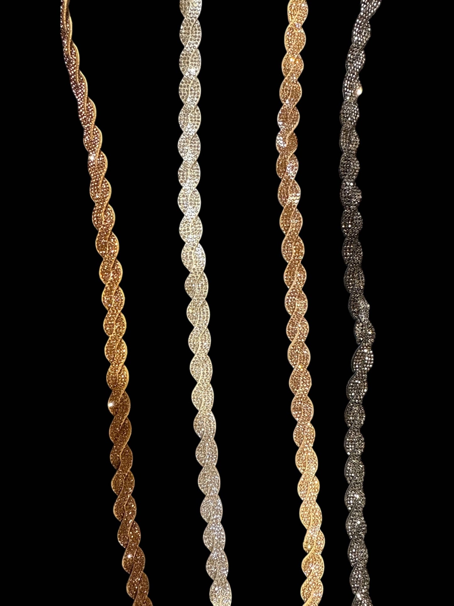 Twisted Rhinestone Band: Silver