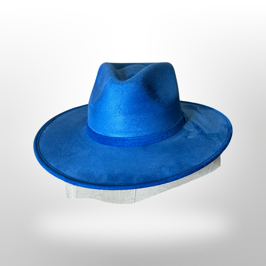 Rancher Vegan Suede Hat : New Blue / Large