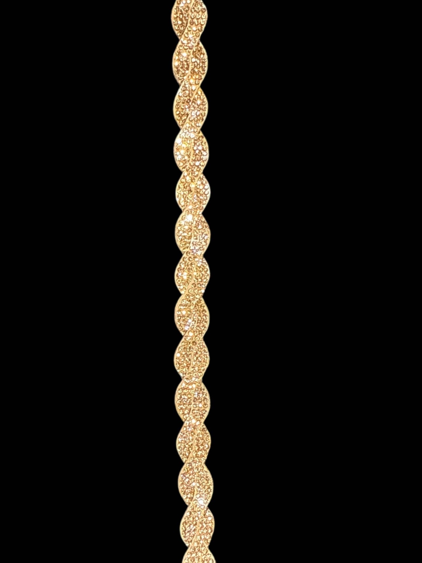 Twisted Rhinestone Band: Silver