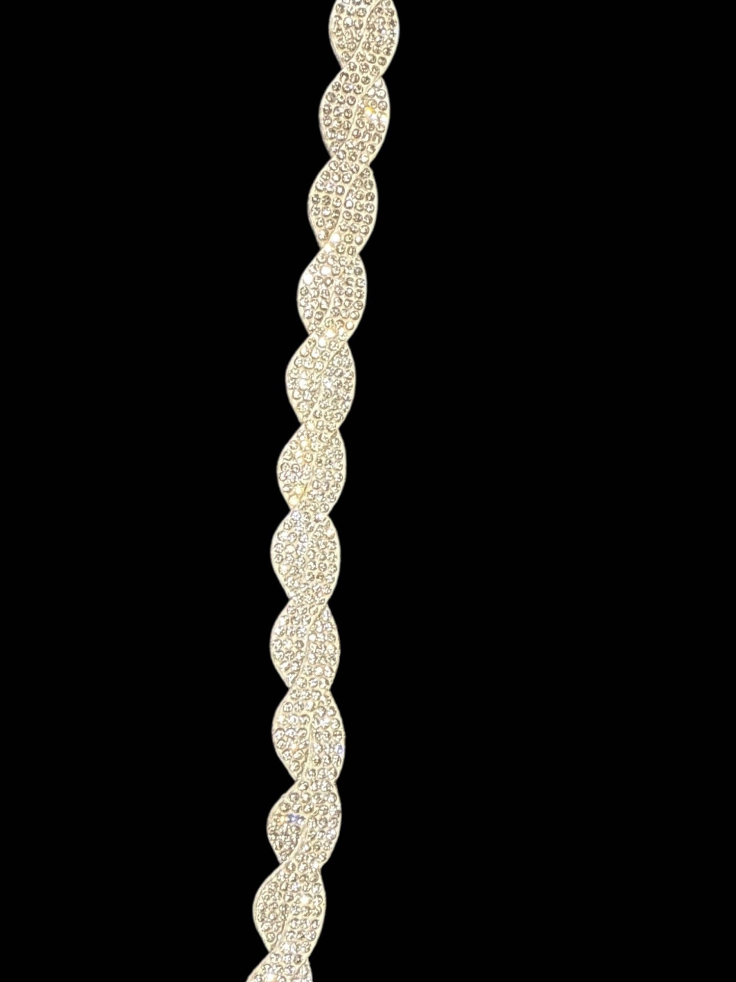 Twisted Rhinestone Band: Silver