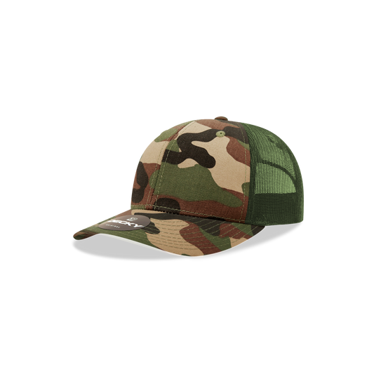 Kids, Youth Classic Trucker, Snapback Hat - Decky 5019: Woodland Camo