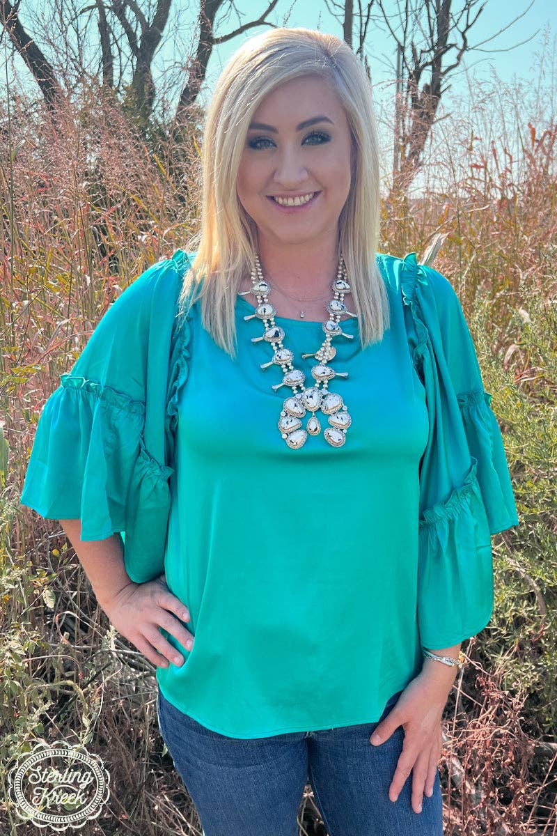 INTO THE NIGHT TOP TEAL: XL