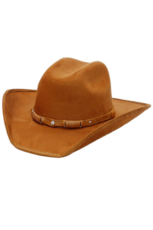 Kids Faux Nubuck Suede Elite Crafted Cowboy Hat: Light Brown