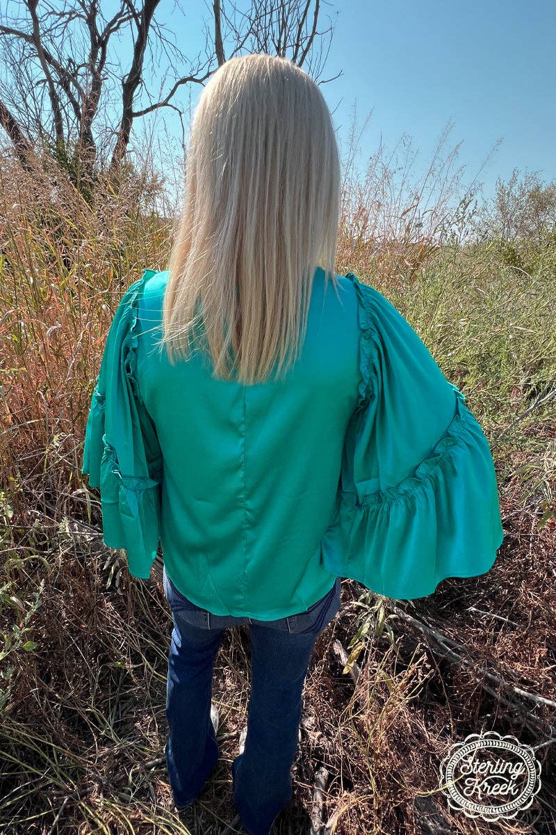 INTO THE NIGHT TOP TEAL: XL